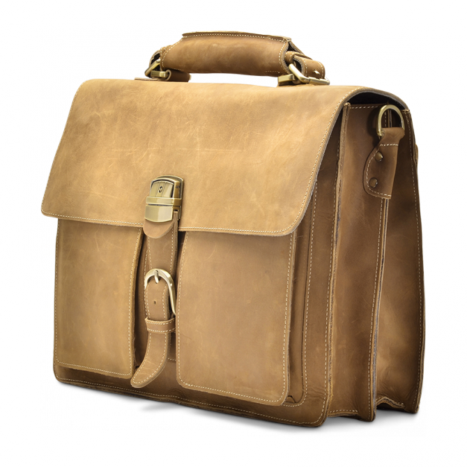 SMIDIGT LÄDER SATCHEL SAFFRAN MYKEL. - 3