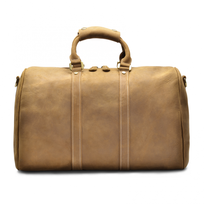 TRAVEL BAG HELGEN SMIDIGT LÄDER SAFFRAN LAKEN. - 1