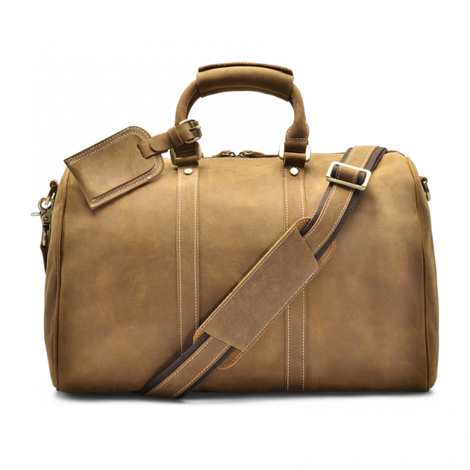 TRAVEL BAG HELGEN SMIDIGT LÄDER SAFFRAN LAKEN. - 5
