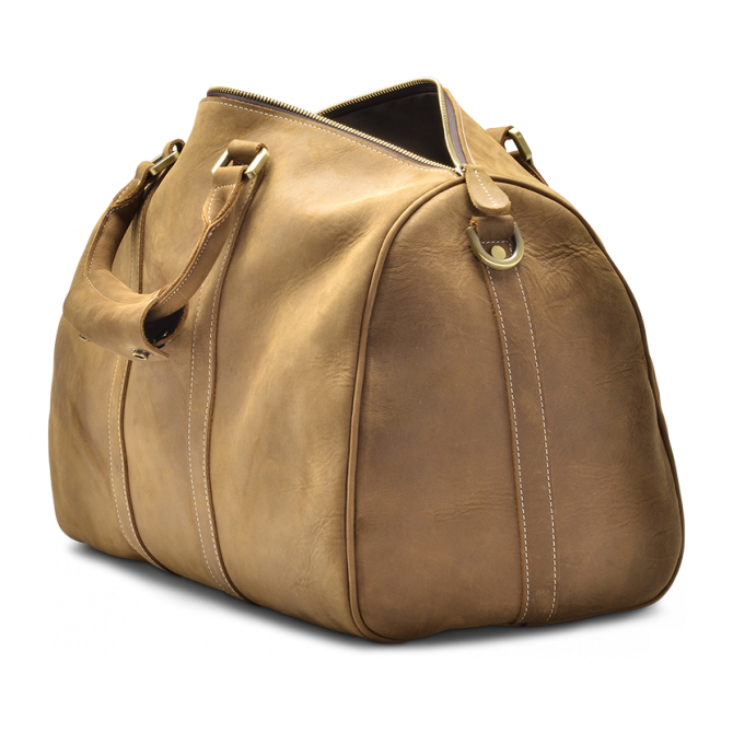 TRAVEL BAG HELGEN SMIDIGT LÄDER SAFFRAN LAKEN. - 4