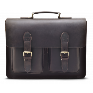 SATCHEL SMIDIGT LÄDER CHOKLAD
